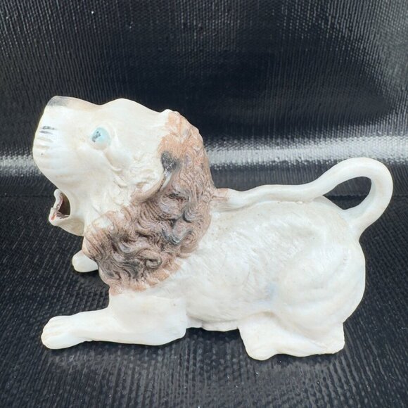 Antique Ceramic Lion Ashtray Creamer Porcelain Figurine Decor Blue Eyes VTG - Picture 2 of 12